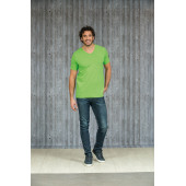 L&S T-shirt V-neck cot/elast SS for him