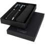 Carbon duo pen gift set with pouch - Solid black