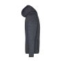 Men's Knitted Fleece Hoody - dark-melange/black - 3XL