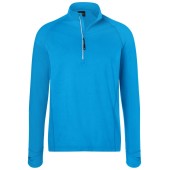 Men's Sports Shirt Half-Zip - bright-blue - 3XL