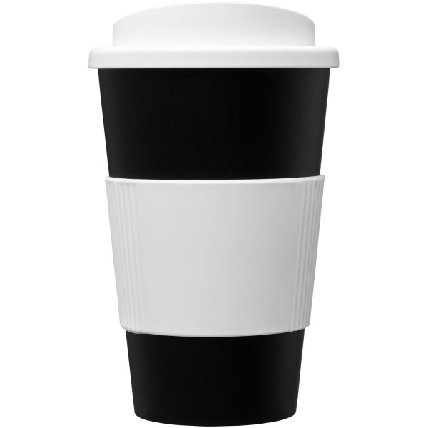 Americano® 350 ml insulated tumbler with grip - Solid black/White