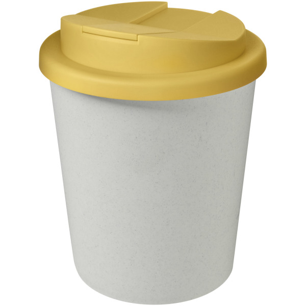 Americano® Espresso Eco 250 ml recycled tumbler with spill-proof lid - White/Yellow