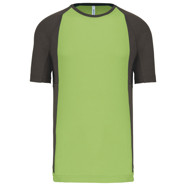 Tweekleurig sport-t-shirt unisex Lime / Dark Grey 4XL