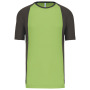 Tweekleurig sport-t-shirt unisex Lime / Dark Grey M