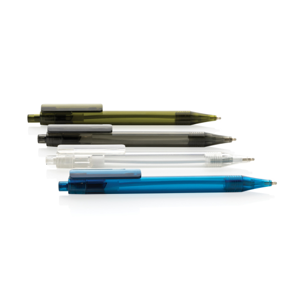 GRS RPET X8 transparante pen, wit