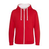AWDis Varsity Zoodie, Fire Red/Arctic White, M, Just Hoods