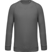 Herensweater BIO ronde hals raglanmouwen Storm Grey M