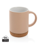 Ceramic mug with cork base, brown