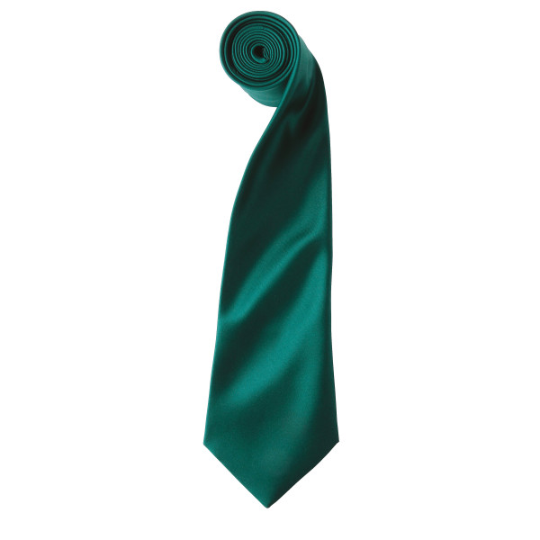'Colours' Satin Tie Bottle Green One Size