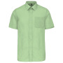 Overhemd in onderhoudsvriendelijk polykatoen-popeline korte mouwen heren Pistachio Green 5XL