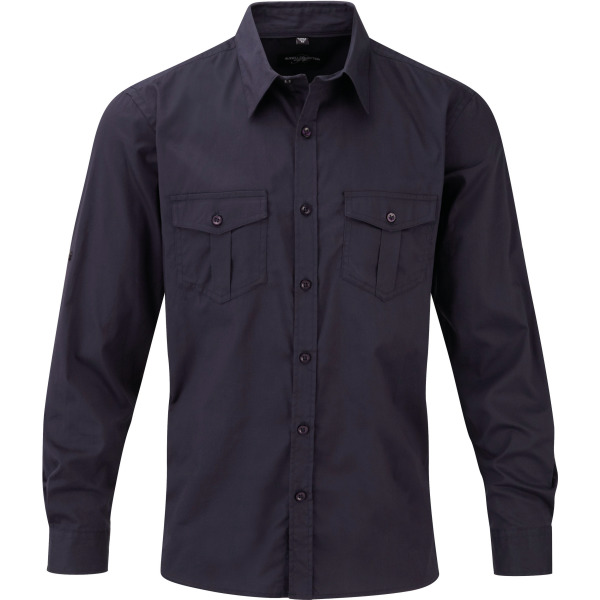 Men's Roll Sleeve Shirt - Long Sleeve French Navy 3XL