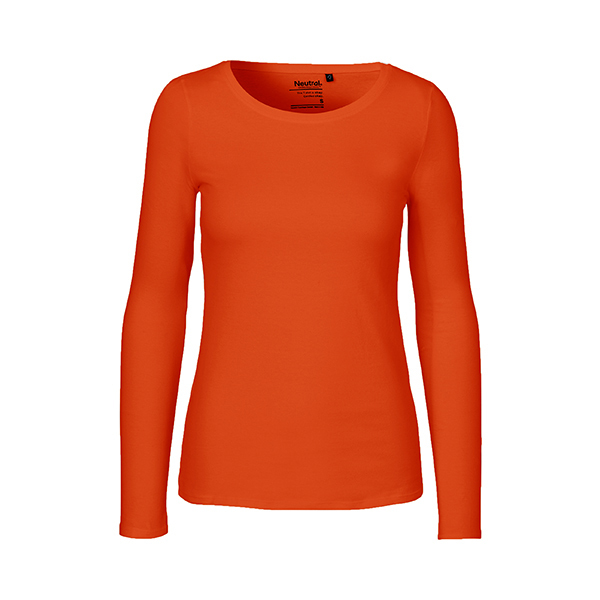Neutral ladies long sleeve shirt-Orange-XXL