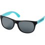 Retro tweekleurige zonnebril - Aqua blauw/Zwart