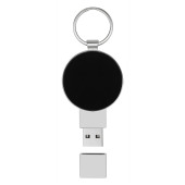 Ronde oplichtende USB - Blauw/Zwart/Zilver - 1GB