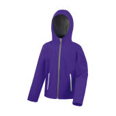 Kids TX Performance Hooded Softshell Jacket - Purple/Grey - S (5-6)