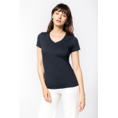 Dames-T-shirt Supima® V-hals korte mouwen Navy XXL Dames-T-shirt Supima® V-hals korte mouwen Navy XXL