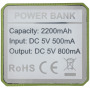 WS101 2200/2600 mAh powerbank - Groen - 2600mAh