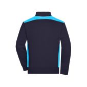 Men's Workwear Sweat Jacket - COLOR - - navy/turquoise - XS