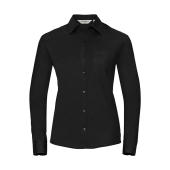 Ladies' Cotton Poplin Shirt LS - Black - XS (34)