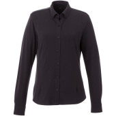 Bigelow piqué dames blouse met lange mouwen - Storm grey - S