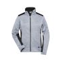 Ladies' Knitted Workwear Fleece Jacket - STRONG - - white-melange/carbon - 4XL