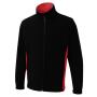 Two Tone Full Zip Fleece Jacket - 2XL - Black/Red