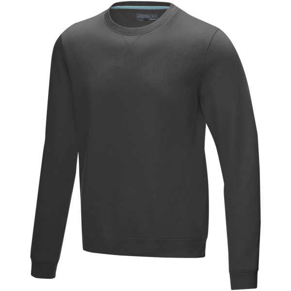 Jasper men’s GOTS organic recycled crewneck sweater - Storm grey - S