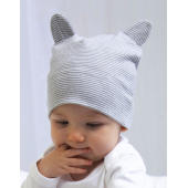 Little Hat with Ears - White/Nautical Navy - One Size