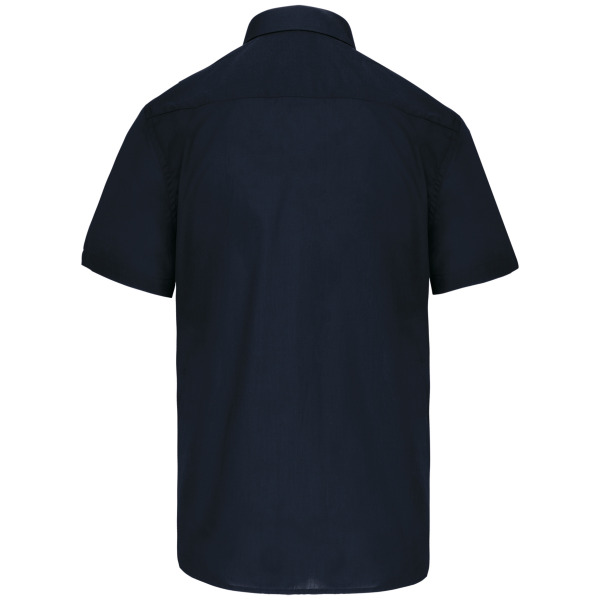 Overhemd in onderhoudsvriendelijk polykatoen-popeline korte mouwen heren Navy XS