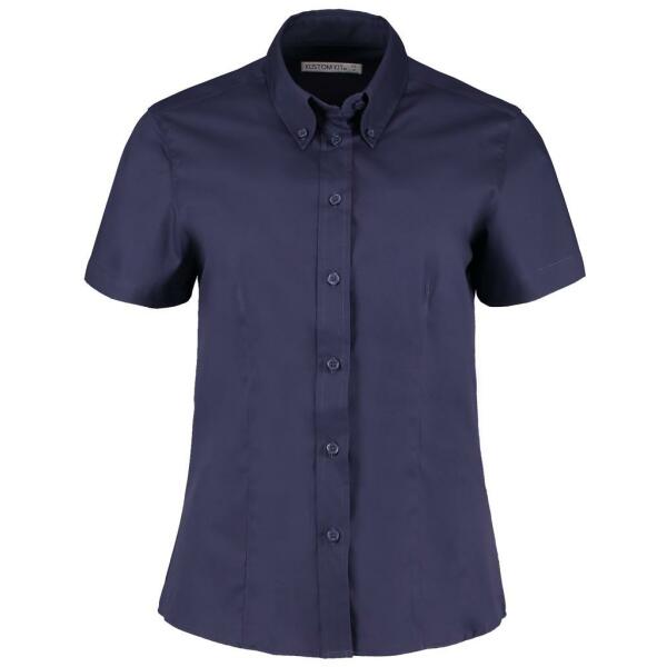 Ladies Premium Short Sleeve Tailored Oxford Shirt, Midnight Navy, 22, Kustom Kit