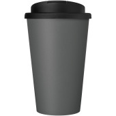 Americano® Recycled 350 ml mugg med spillsäkert lock - Grå/Svart