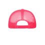 MB070 5 Panel Polyester Mesh Cap - black/neon-pink - one size