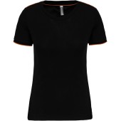 Dames-t-shirt DayToDay korte mouwen Black / Orange S