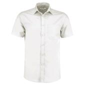 Short Sleeve Tailored Poplin Shirt, White, 14, Kustom Kit