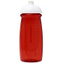 H2O Active® Pulse 600 ml bidon en infuser met koepeldeksel - Transparant rood/Wit