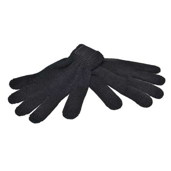 Retro knitted gloves with label