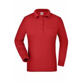 Ladies' Workwear Polo Pocket Longsleeve - red - XL