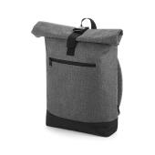 BagBase Roll-Top Backpack, Grey Marl/Black, ONE, Bagbase
