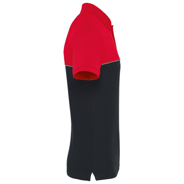 Ecologische uniseks polo met korte mouwen in twee kleuren Black / Red M