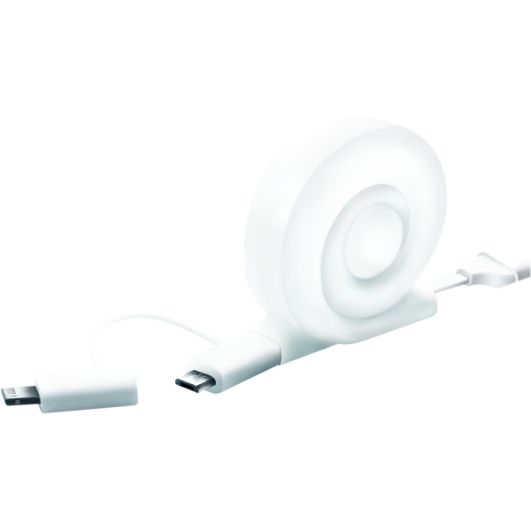 Snail 2-in-1 Micro USB cable with MFI iPhone 5/6 adapter, retractable