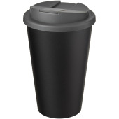 Americano® Eco 350 ml krus med spildsikkert låg, fremstillet af genanvendte materialer - Grå/Ensfarvet sort