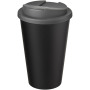 Americano® Eco 350 ml gerecyclede beker met spill-proof deksel - Grijs/Zwart