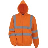 Full Zip Hooded Sweatshirt Hi Vis Orange S