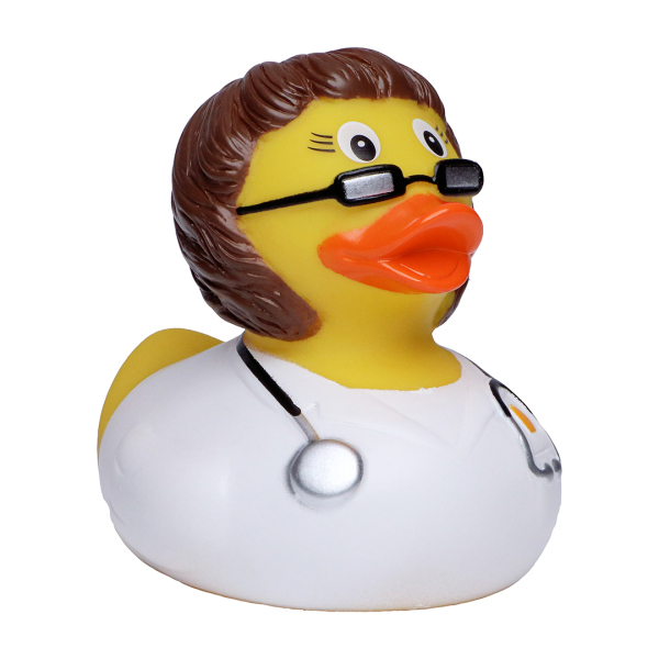 Squeaky duck doctor brunette