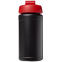 Baseline® Plus 500 ml sportfles met flipcapdeksel - Zwart/Rood