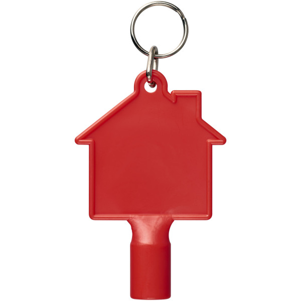 Maximilian house-shaped utility key with keychain - Red