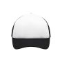 MB071 5 Panel Polyester Mesh Cap for Kids wit/zwart one size