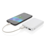 5.000 mAh draadloos opladen zakformaat powerbank, wit