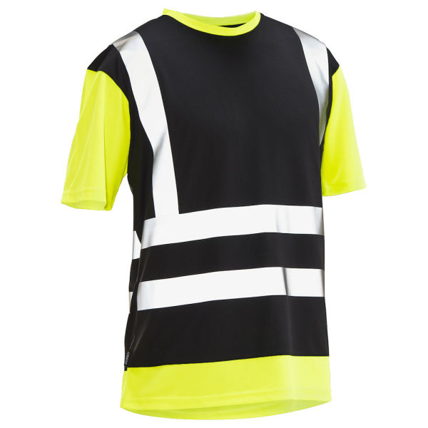 Jobman 5126 T-shirt Hi-Vis zwart/geel xs