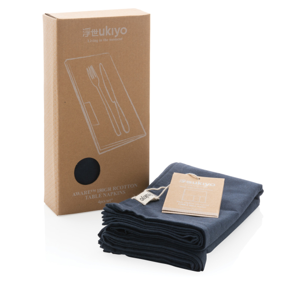 Ukiyo Aware™ 180gr 4-delige set recycled katoenen servetten,